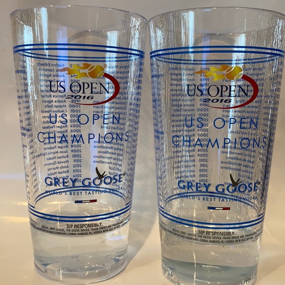 U.S.Open 2016 Champions Grey Goose 2 Acrylic Cups - Picture 1 of 5